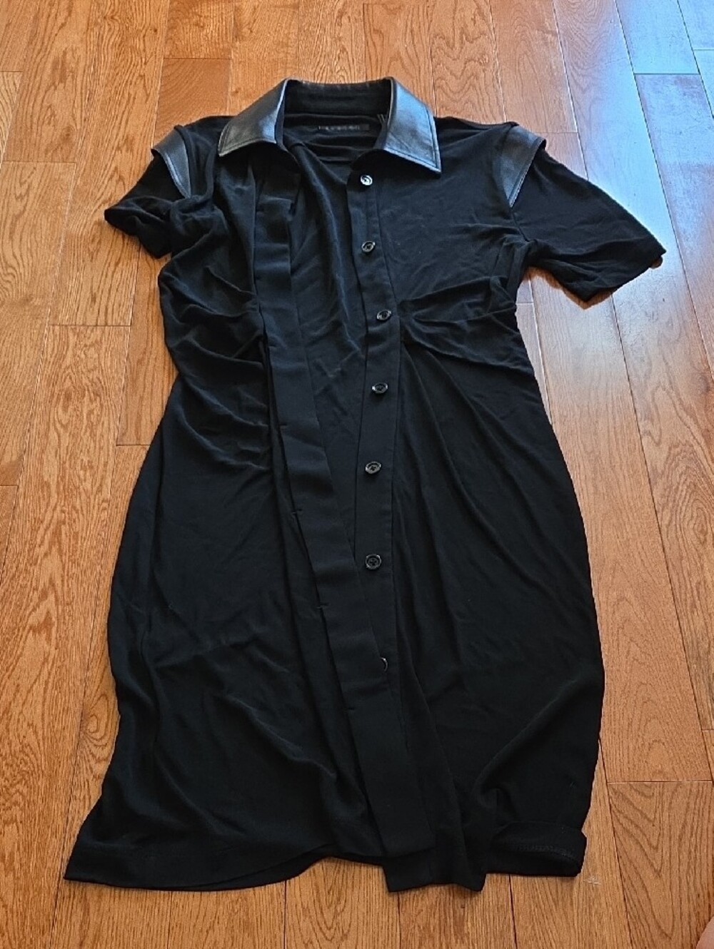 Helmut Lang Black Button-Down Dress - Picture 2 of 6